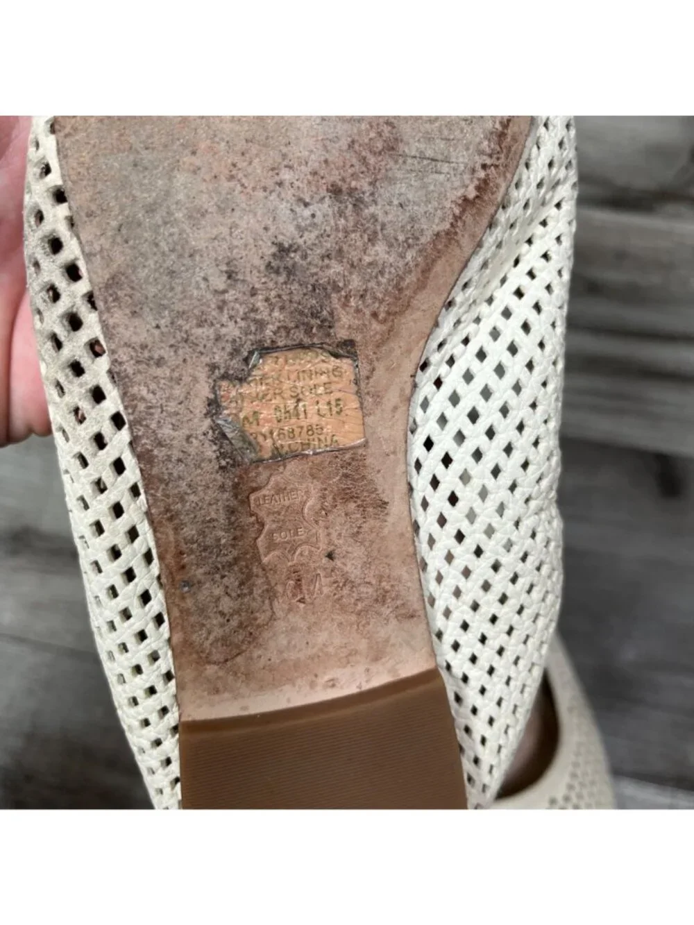 Tory Burch Whitaker Perforated Leather Ballet Flats Cream Women’s Size 6